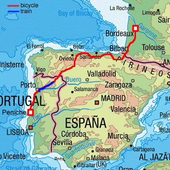 map route France and Spain