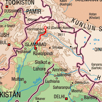 map route Pakistan
