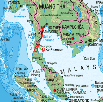 map route Thailand