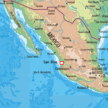 map route San Blas Mexico