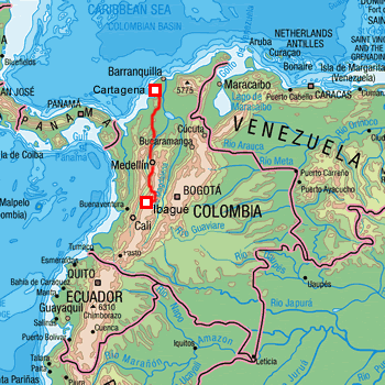 map route Colombia