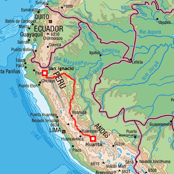 map route Peru