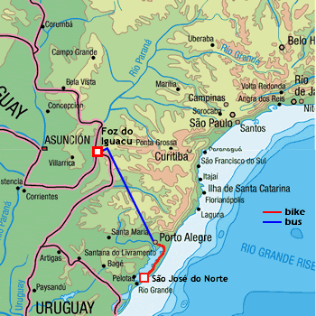 map route Brazil