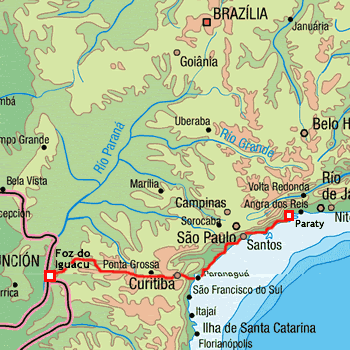 map route Brazil