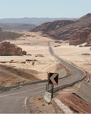 typical views on highway to Dahab, Sinai, Egypt