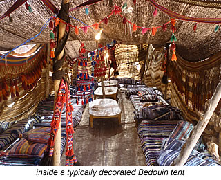typically decorated Bedouin tent, Sinai, Egypt
