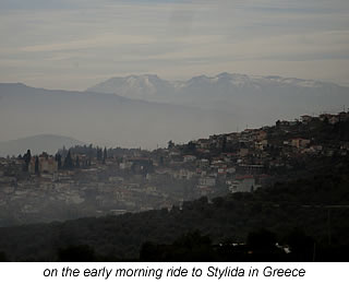 morning views riding towards Stylida in Greece