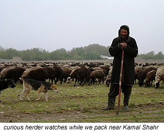 herder watching us packup near Tehran, Iran