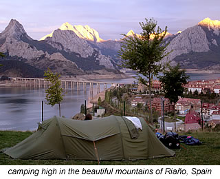 camping in Riaño Spain in the mountains