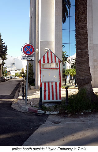 outside Libyan Embassy in Tunis